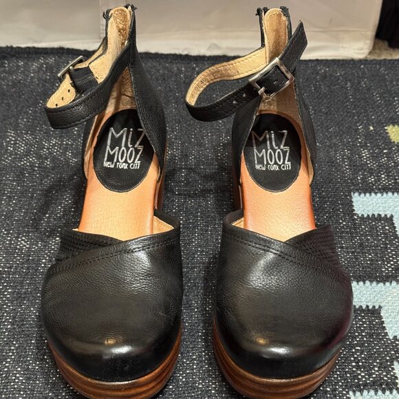 MIZ MOOZ Acadia Wide Mary Jane Platform Wedge Leather Sandal, Black, EU 40 - Picture 8 of 17